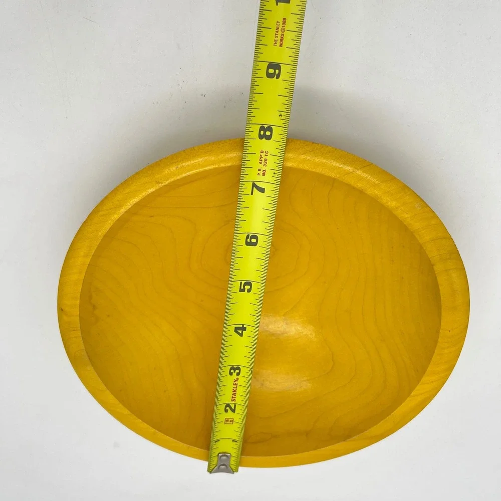 Tree Spirit Wood Serving Bowls Set of 3 Purple‎ and Yellow Dyed Wooden Decor